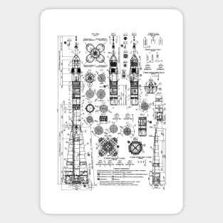 SOVIET ROCKET blueprint Magnet